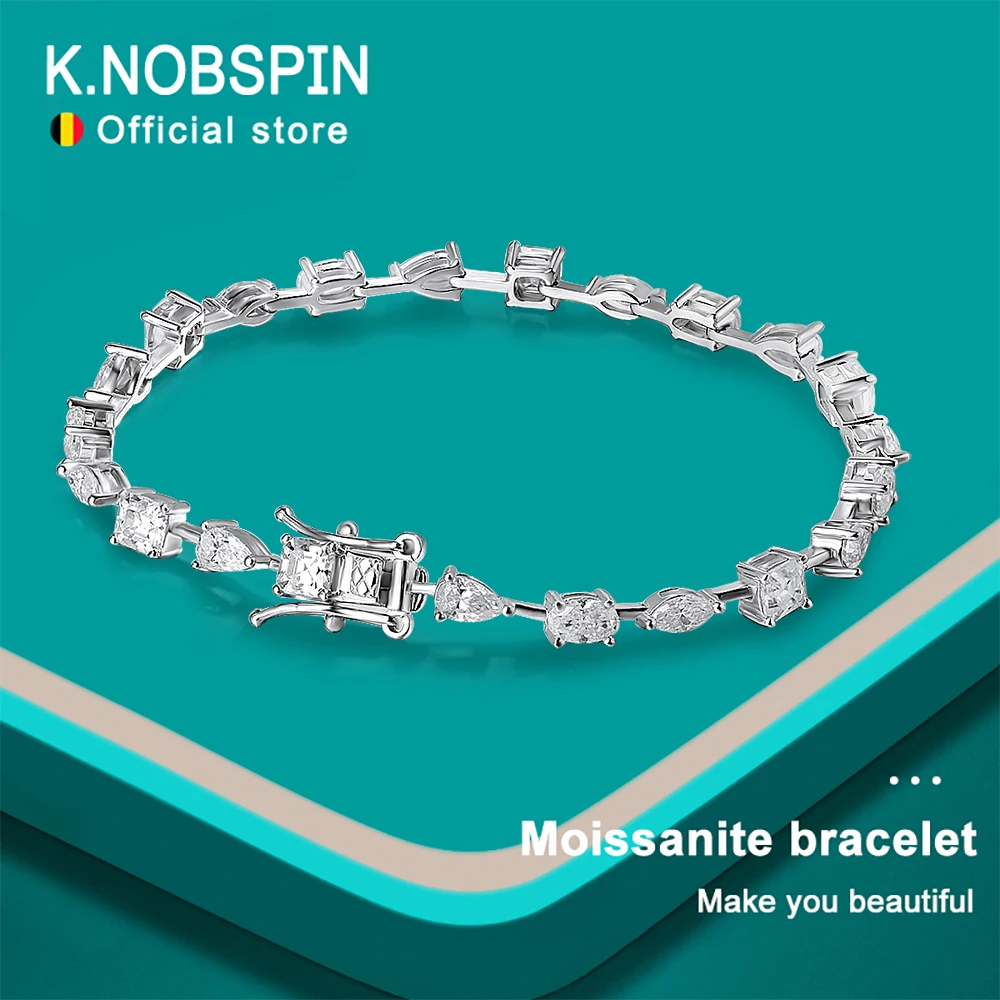 KNOBSPIN 6.3 - 8.1ct مويسانيتي أساور التنس للنساء