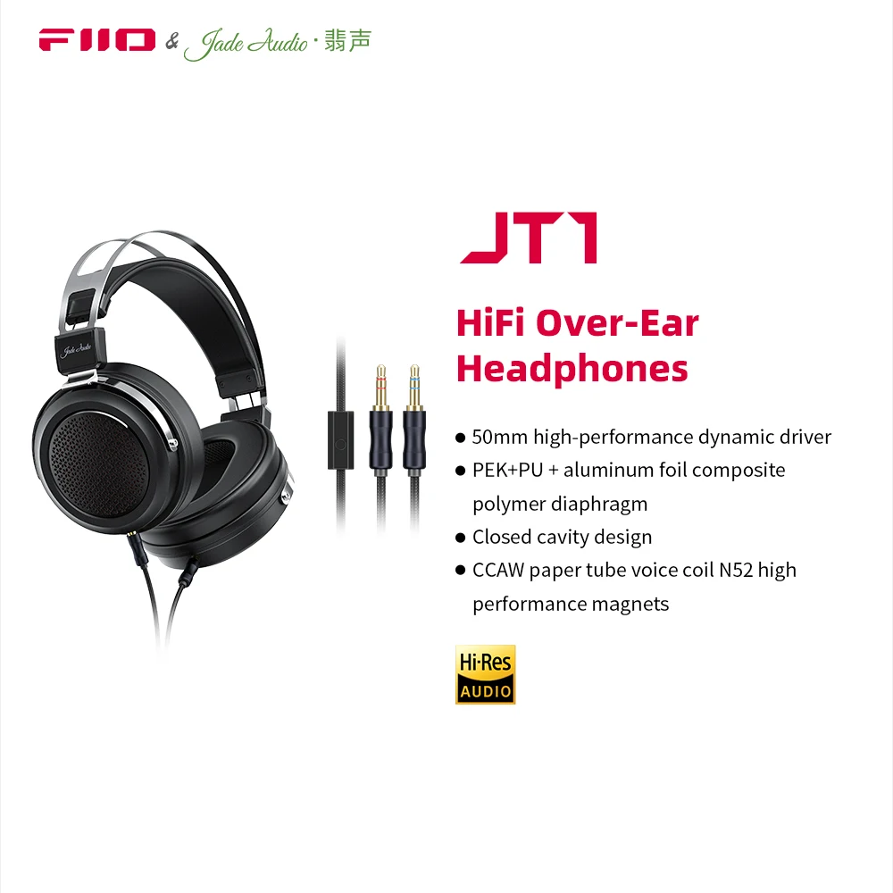 سماعات رأس ستوديو FiiO JT1 مقاس 3.5 ملم